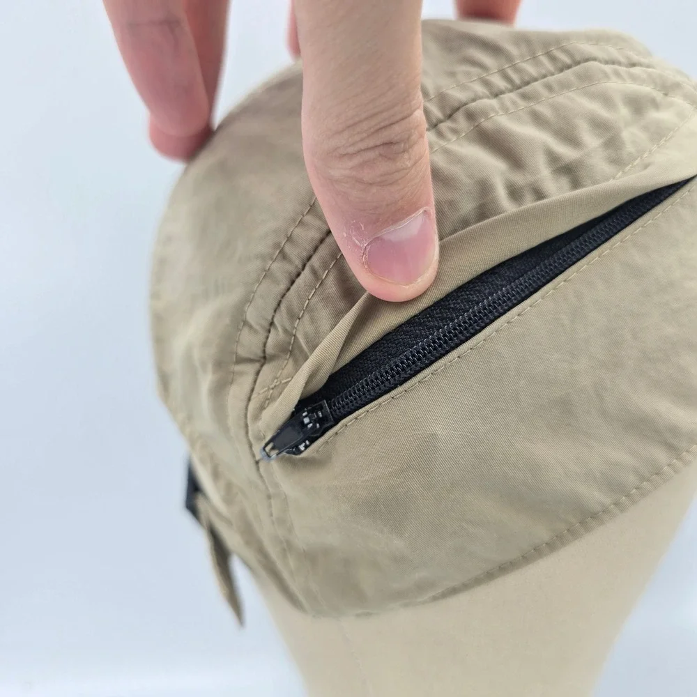 Royal Robbins 5 Panel Hat Rugged Outdoor Clothing Nylon Zipper Pocket Adjustable